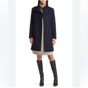 Nordstrom Signature navy wool and cashmere topcoat